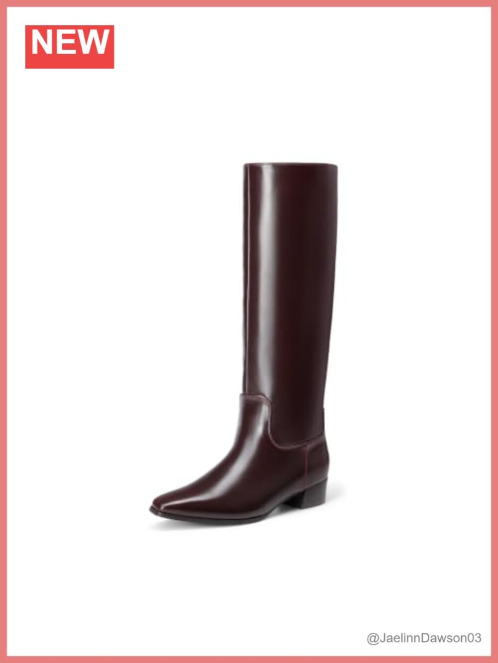 Women's Snipped Toe Knee-High Boots Faux Leather Low Block Heel Side Zip